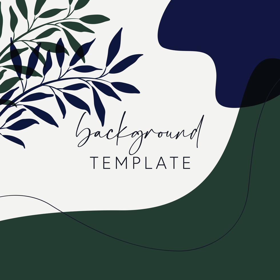 Trendy abstract square templates with leaves, flowers and geometric shapes. Good for social media posts, mobile apps, banner designs and online promotions and adverts. Abstract vector background.