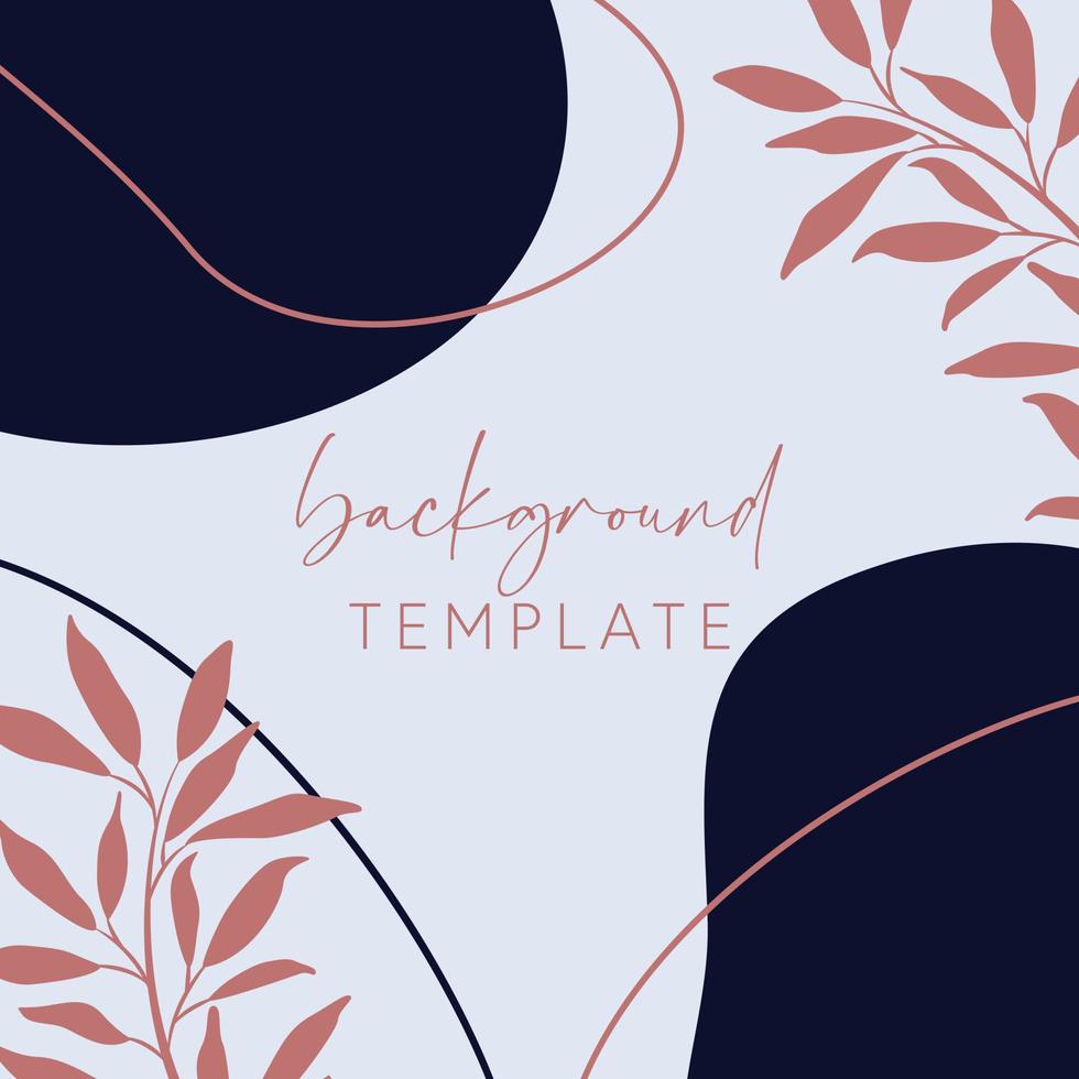 Trendy abstract square templates with leaves, flowers and geometric shapes. Good for social media posts, mobile apps, banner designs and online promotions and adverts. Abstract vector background.