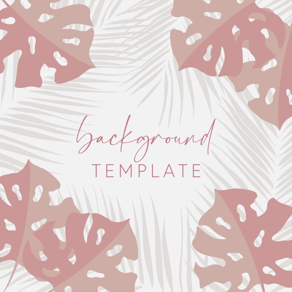 Trendy abstract square templates with leaves, flowers and geometric shapes. Good for social media posts, mobile apps, banner designs and online promotions and adverts. Abstract vector background.