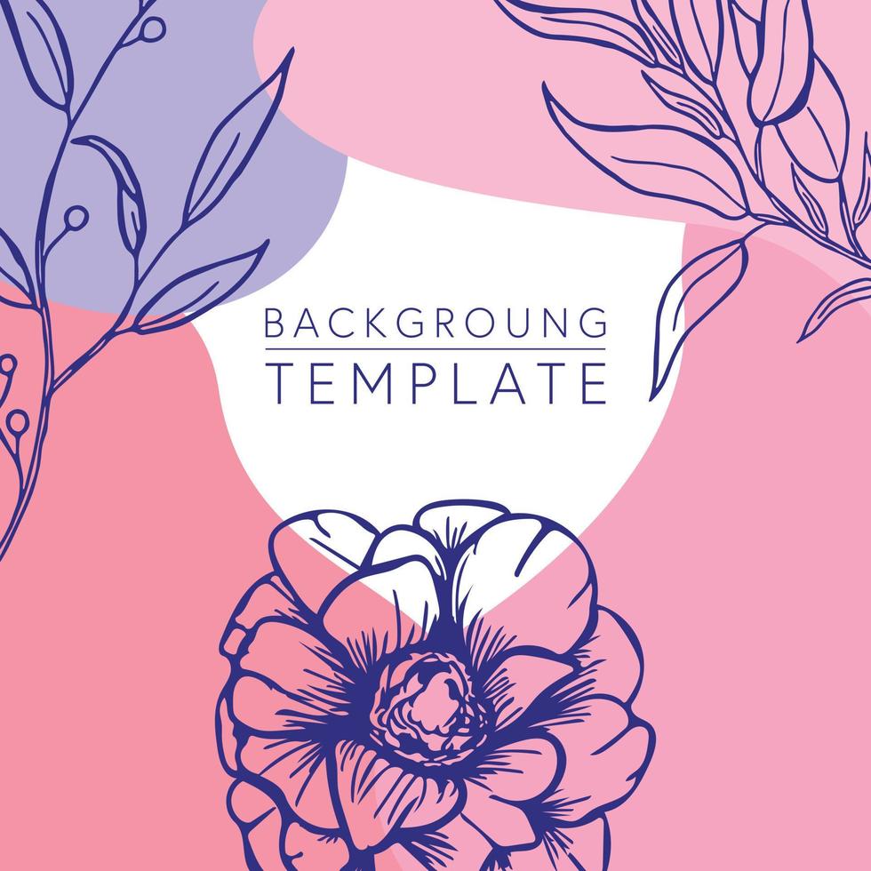 Trendy abstract square templates with leaves, flowers and geometric shapes. Good for social media posts, mobile apps, banner designs and online promotions and adverts. Abstract vector background.