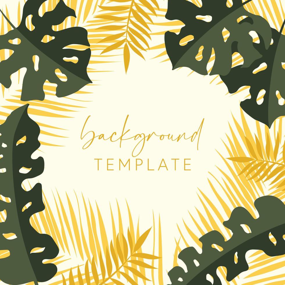 Trendy abstract square templates with leaves, flowers and geometric shapes. Good for social media posts, mobile apps, banner designs and online promotions and adverts. Abstract vector background.