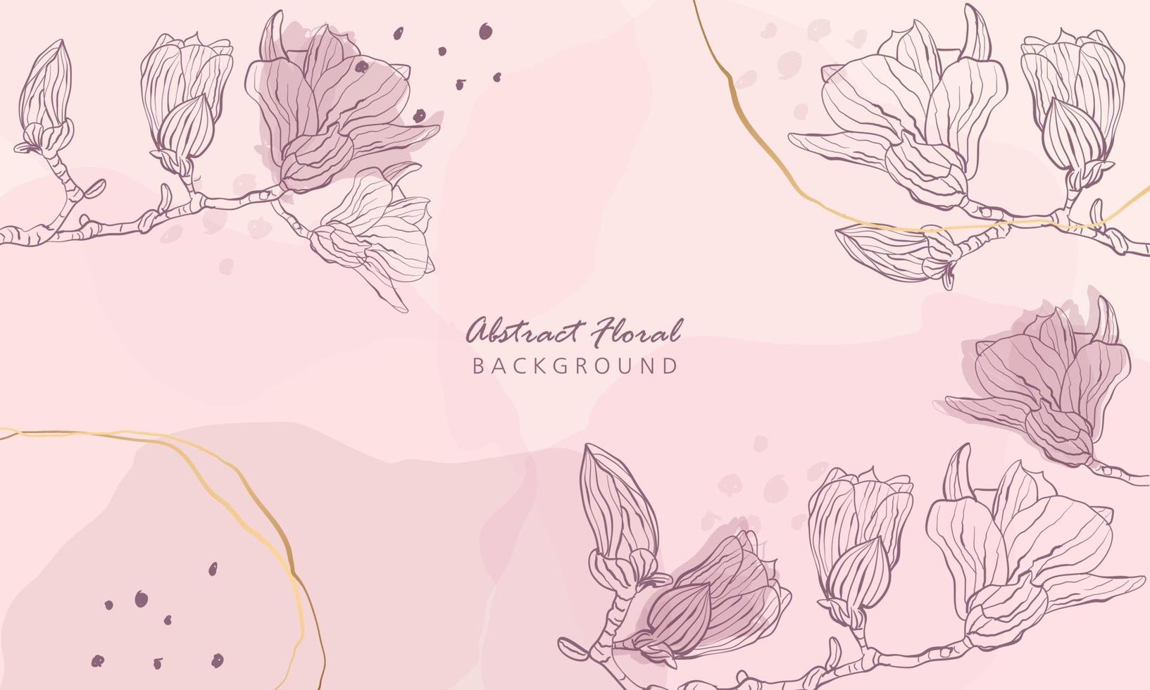 Magnolia flower drawing illustration vector
