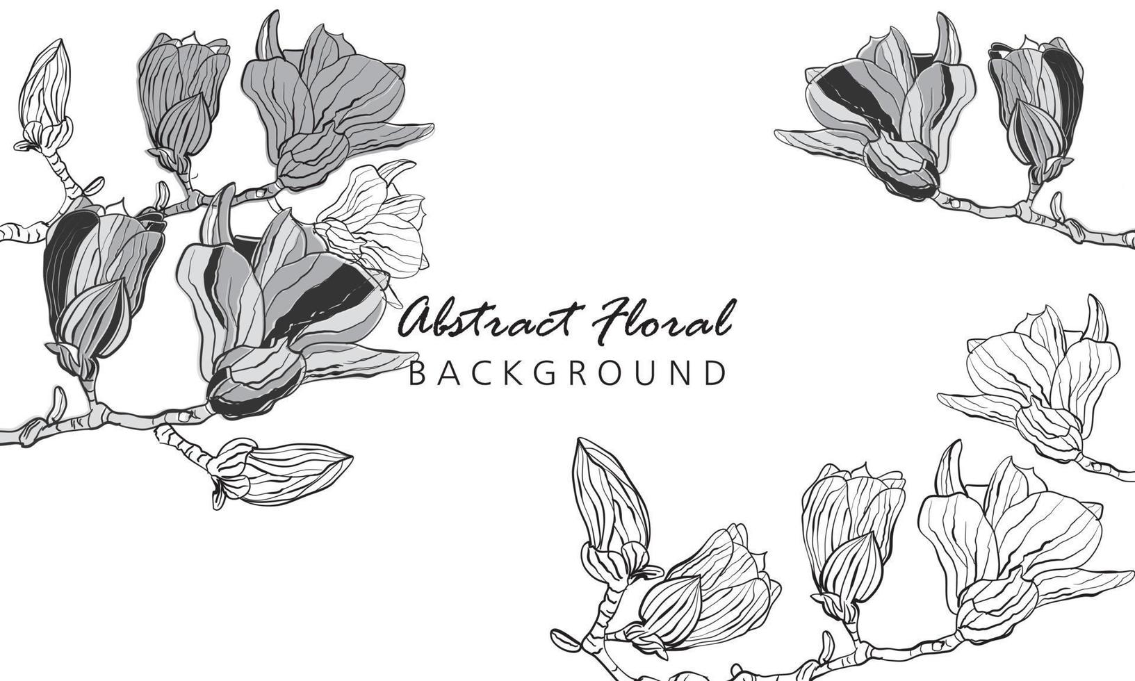 Magnolia flower drawing illustration vector