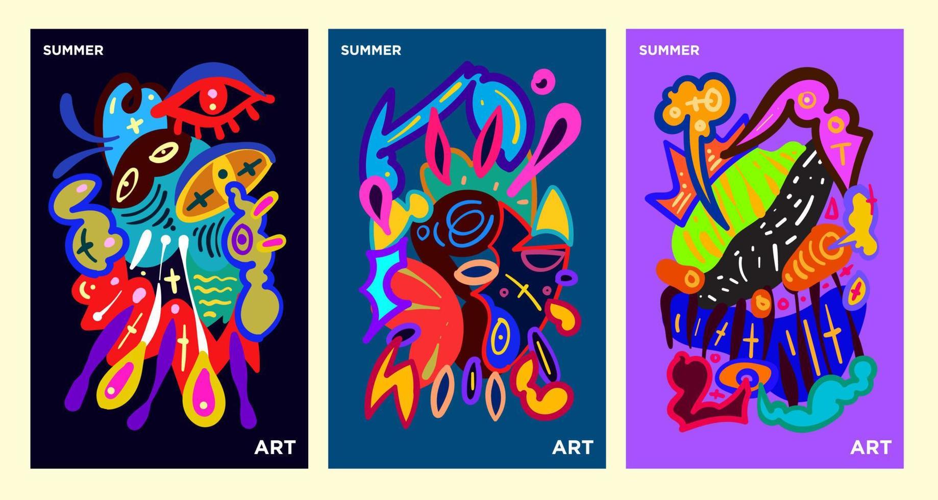 Vector Colorful Ethnic Art and Design illustration for Summer Festival Background