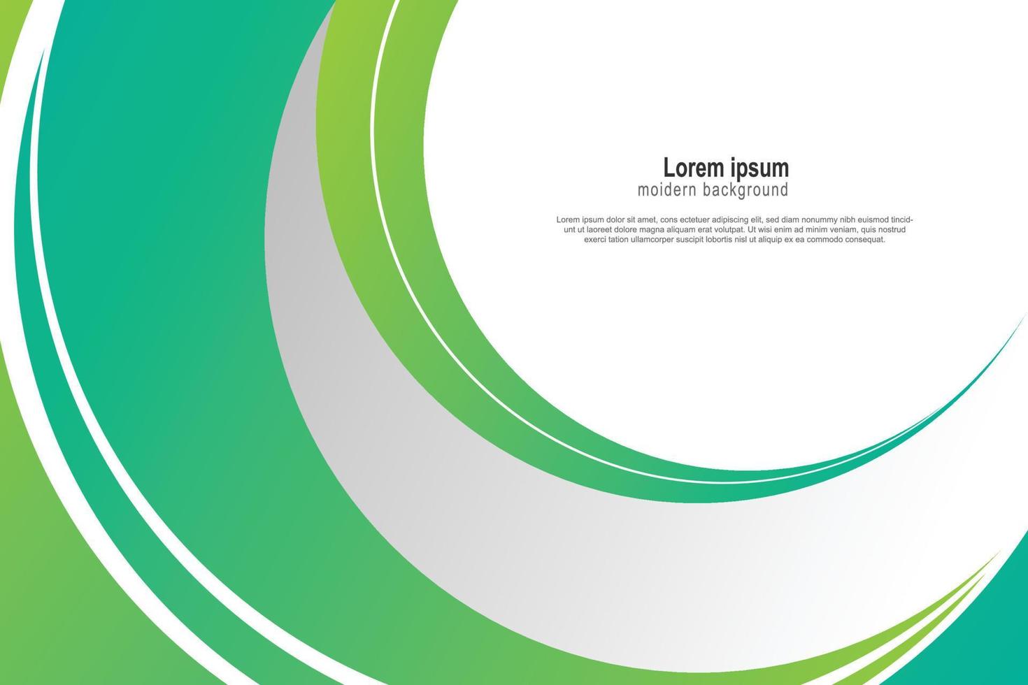 Modern gradient green curve banner background. vector