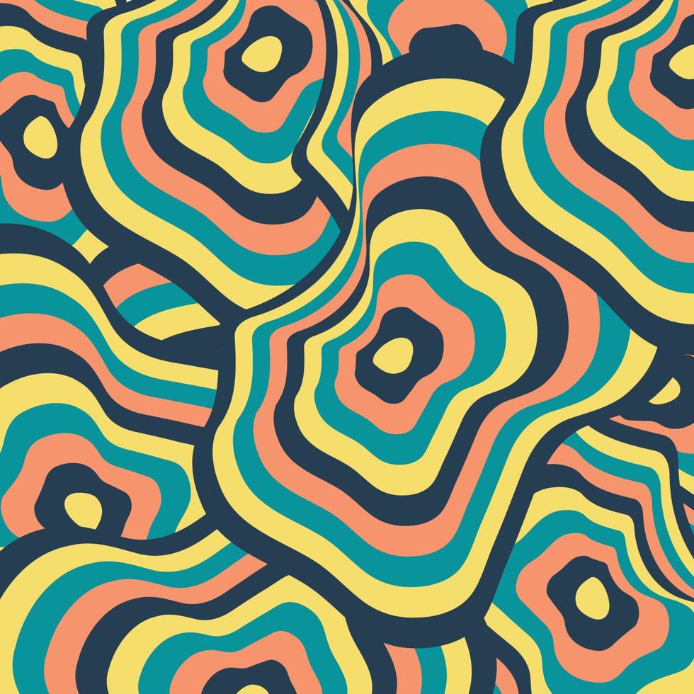 Flat abstract psychedelic groovy background. vector