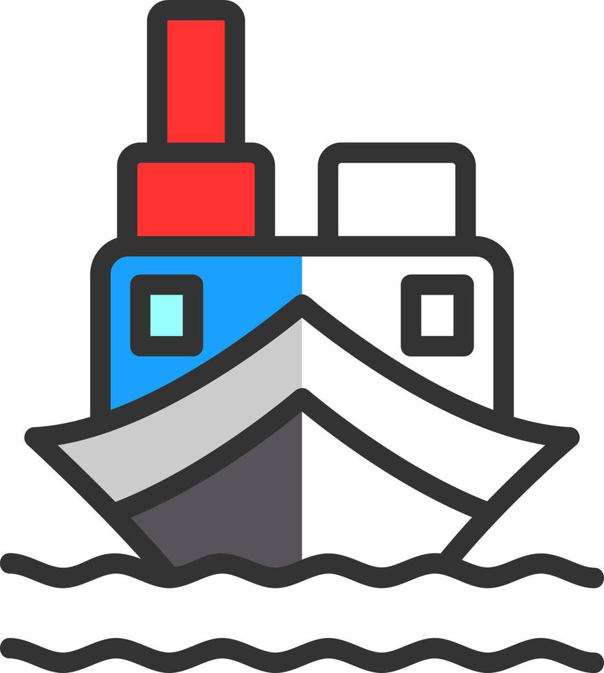 Cargo Boat Vector Icon Design