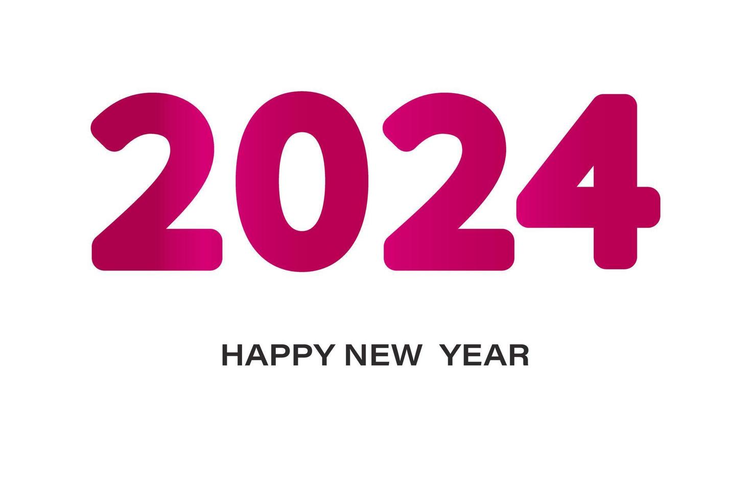 The inscription 2024 in magenta, for the design of postcards, calendars
