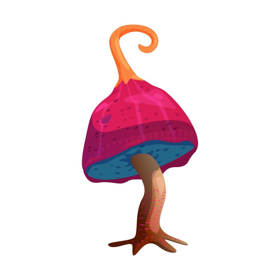 Magic mushroom vector illustration isolated on white.