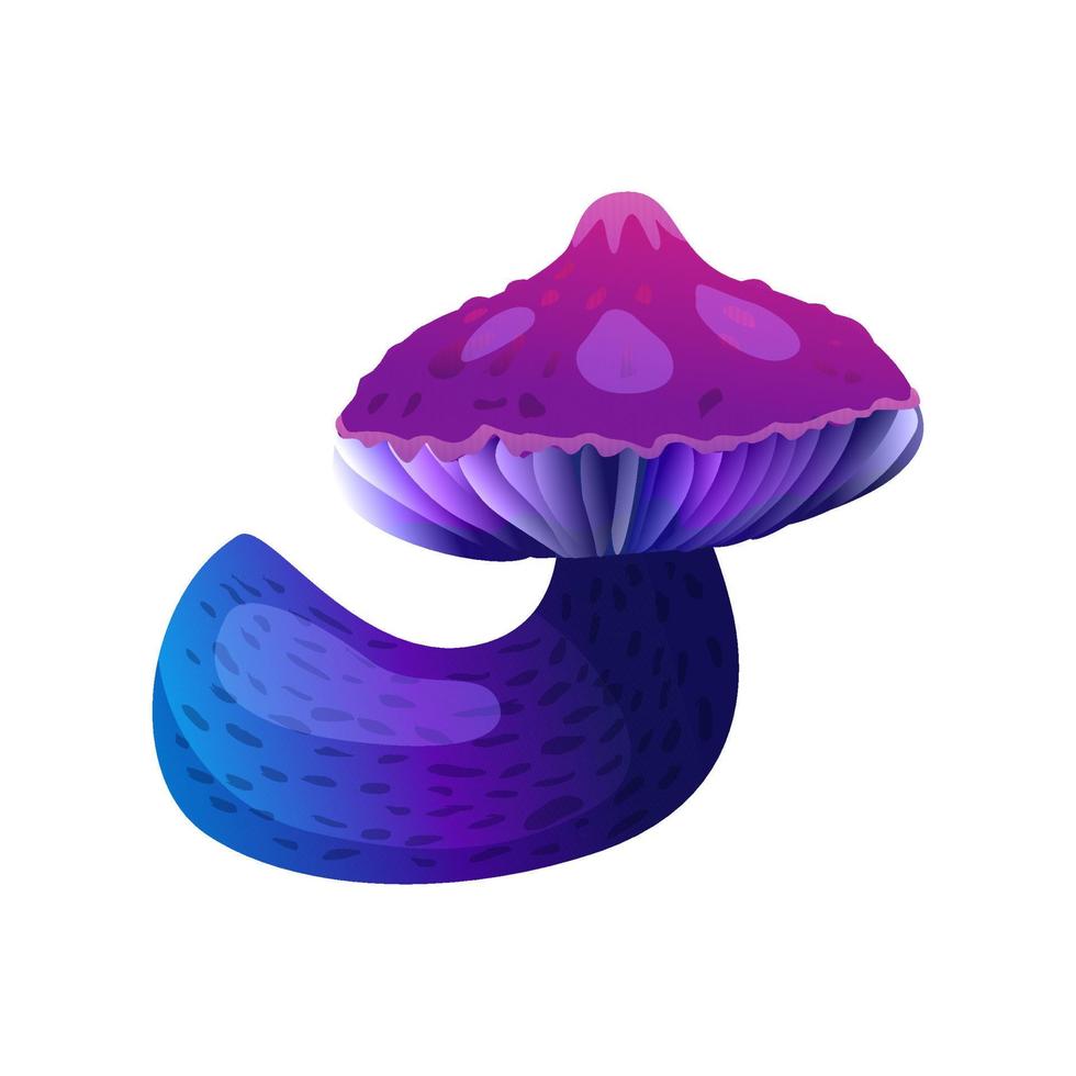Magic mushroom vector illustration isolated on white.