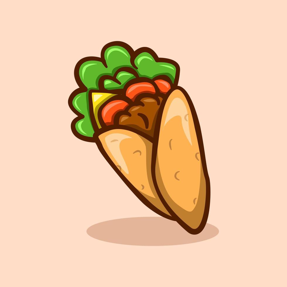 kebab illustration concept in cartoon style vector