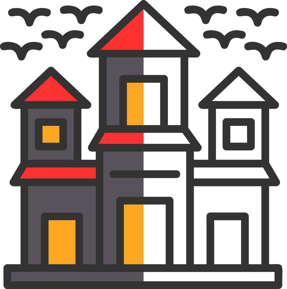 Haunted House Vector Icon Design