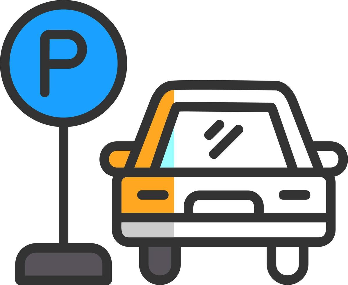 diseño de icono de vector de aparcamiento de coche