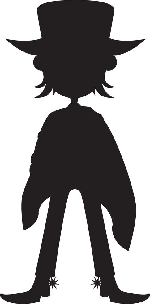 Cartoon Wild West Cowboy in Silhouette vector