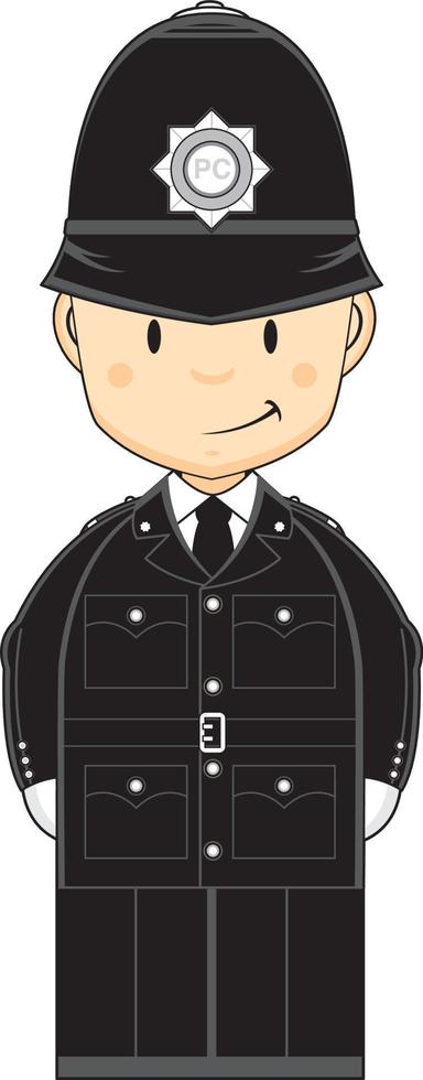 Cartoon Classic British Policeman Character vector
