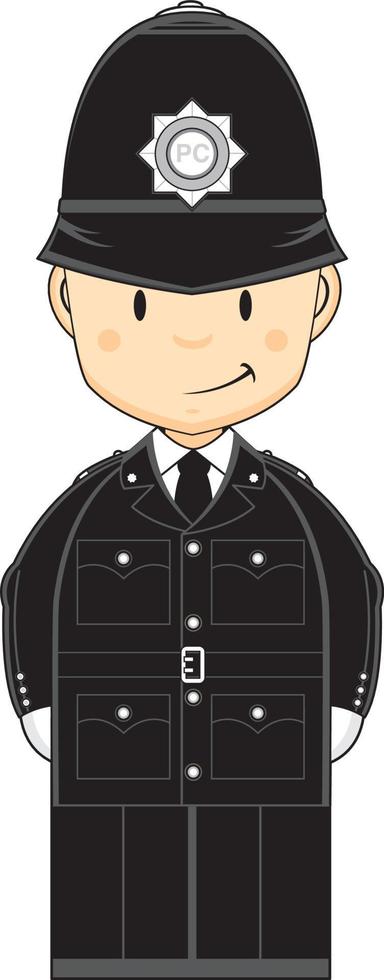 dibujos animados clásico británico policía personaje vector