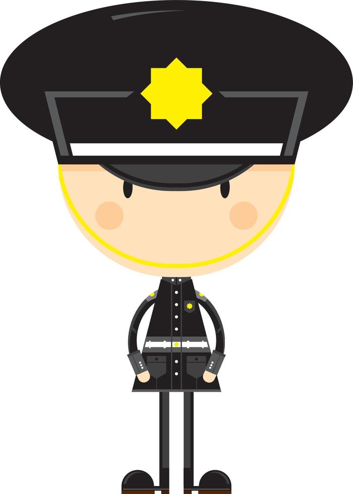 linda dibujos animados británico policía personaje vector