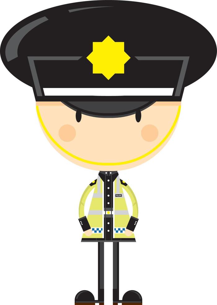 Cute Cartoon British Policeman Character vector