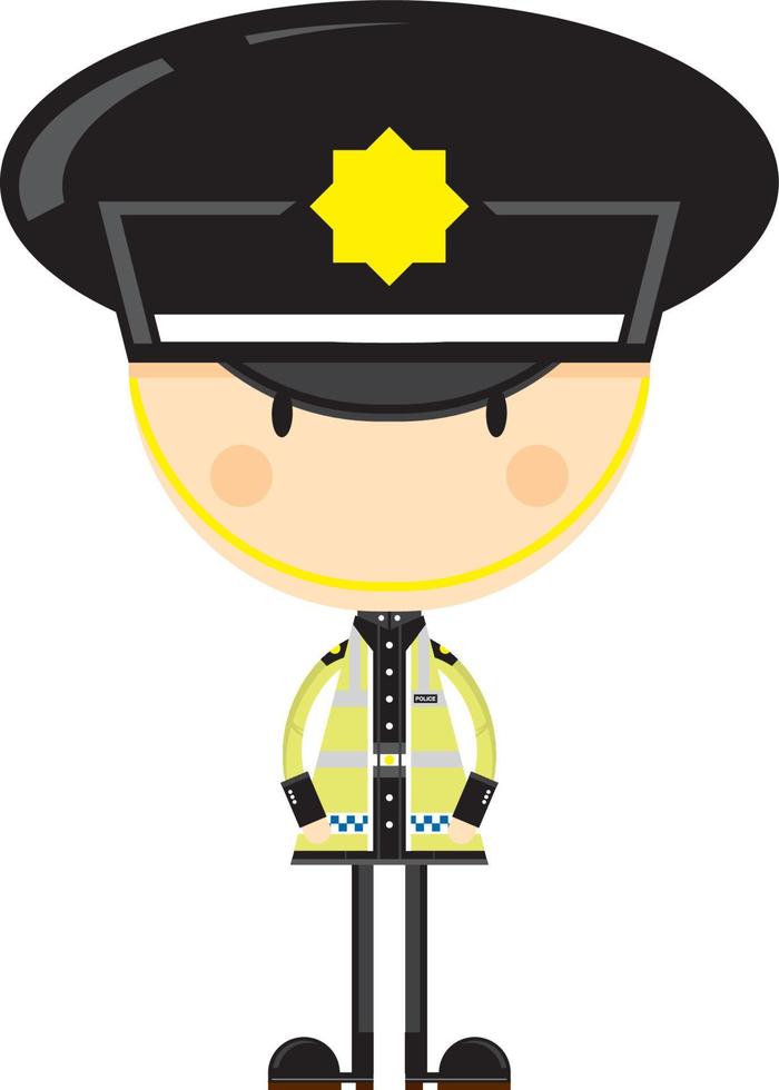 linda dibujos animados británico policía personaje vector