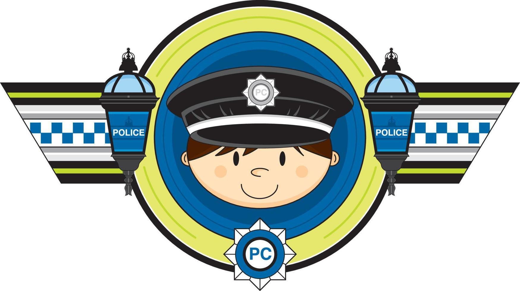 dibujos animados clásico británico policía personaje vector