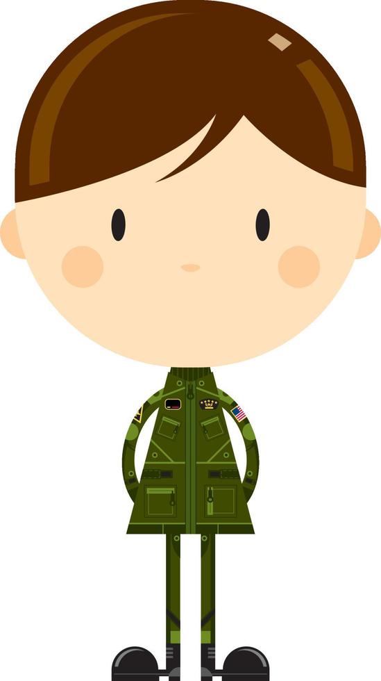 Cute Cartoon Airforce Fighter Pilot Character vector