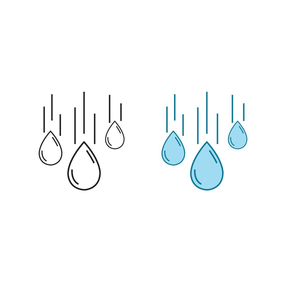 rain logo icon illustration colorful and outline vector