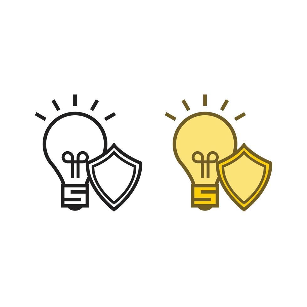 light guard logo icon illustration colorful and outline vector