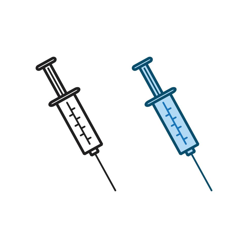 syringe bag logo icon illustration colorful and outline vector