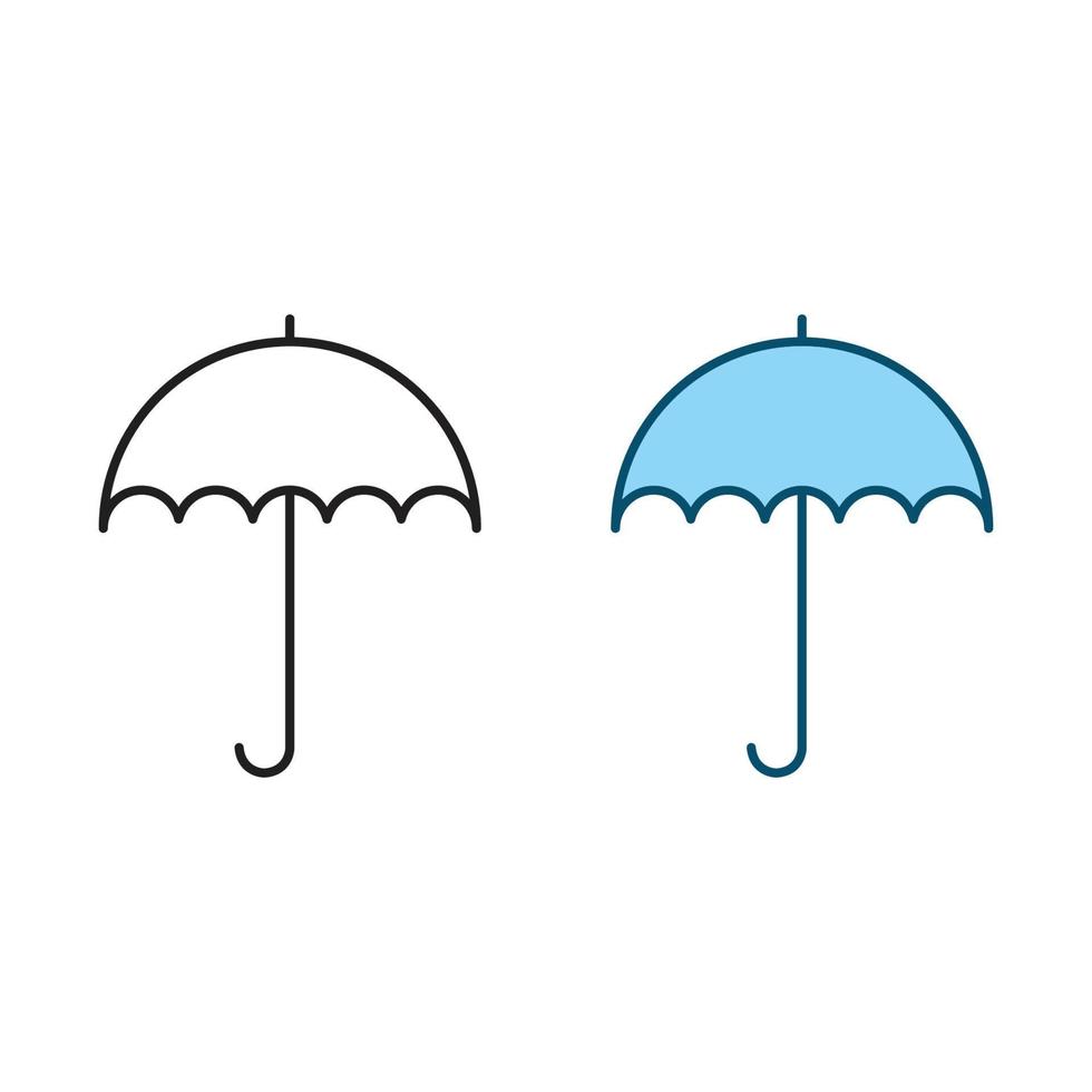 umbrella logo icon illustration colorful and outline vector