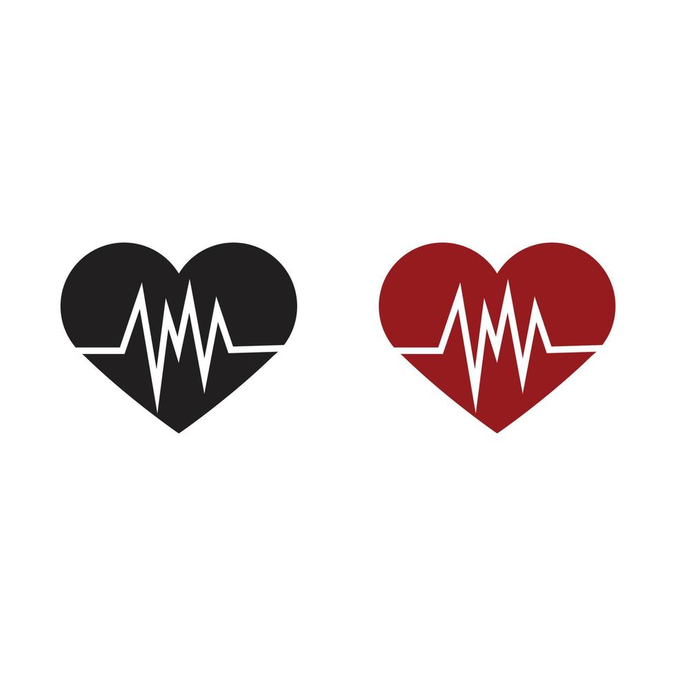 Heart logo icon illustration colorful and outline vector