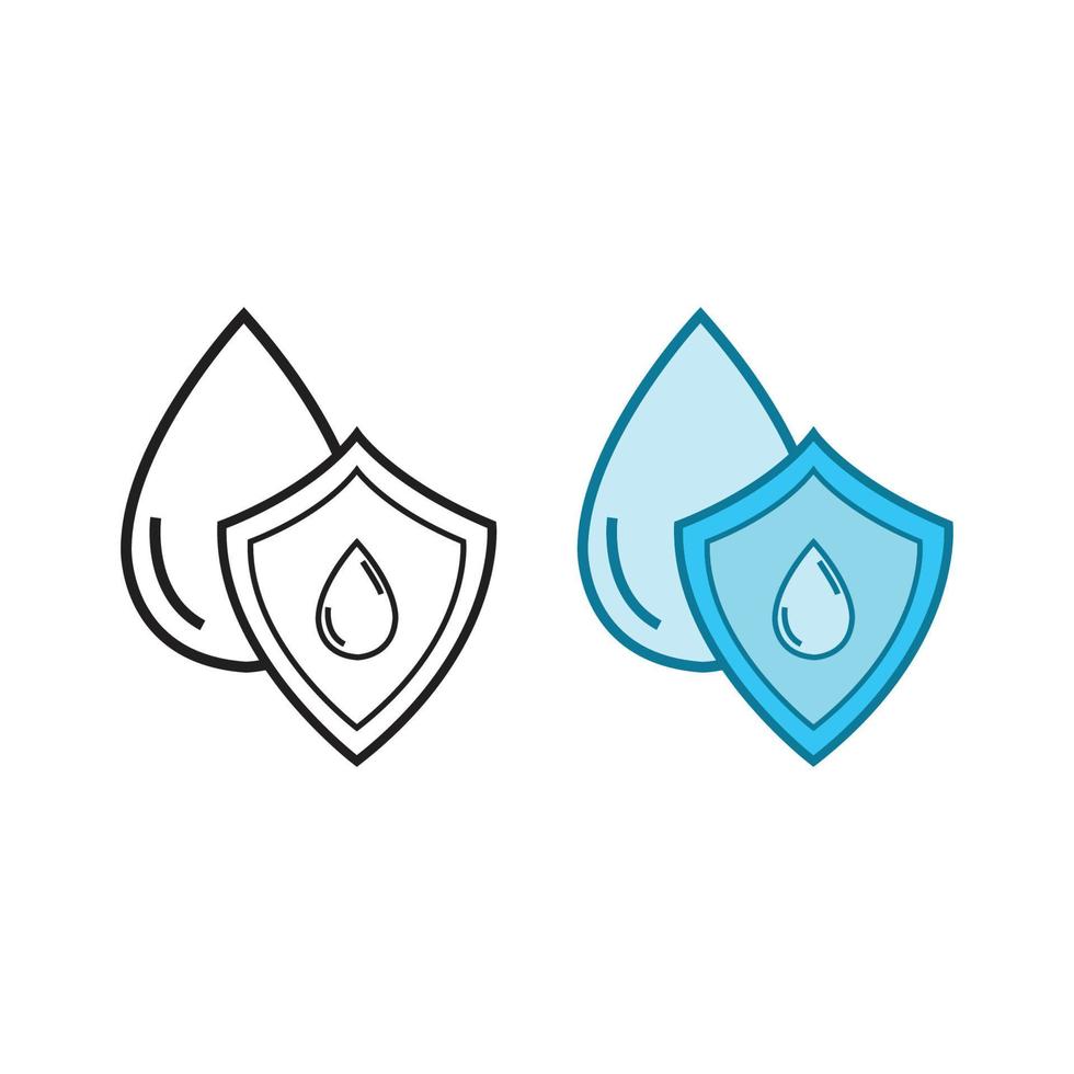 agua Guardia logo icono ilustración vistoso y contorno vector