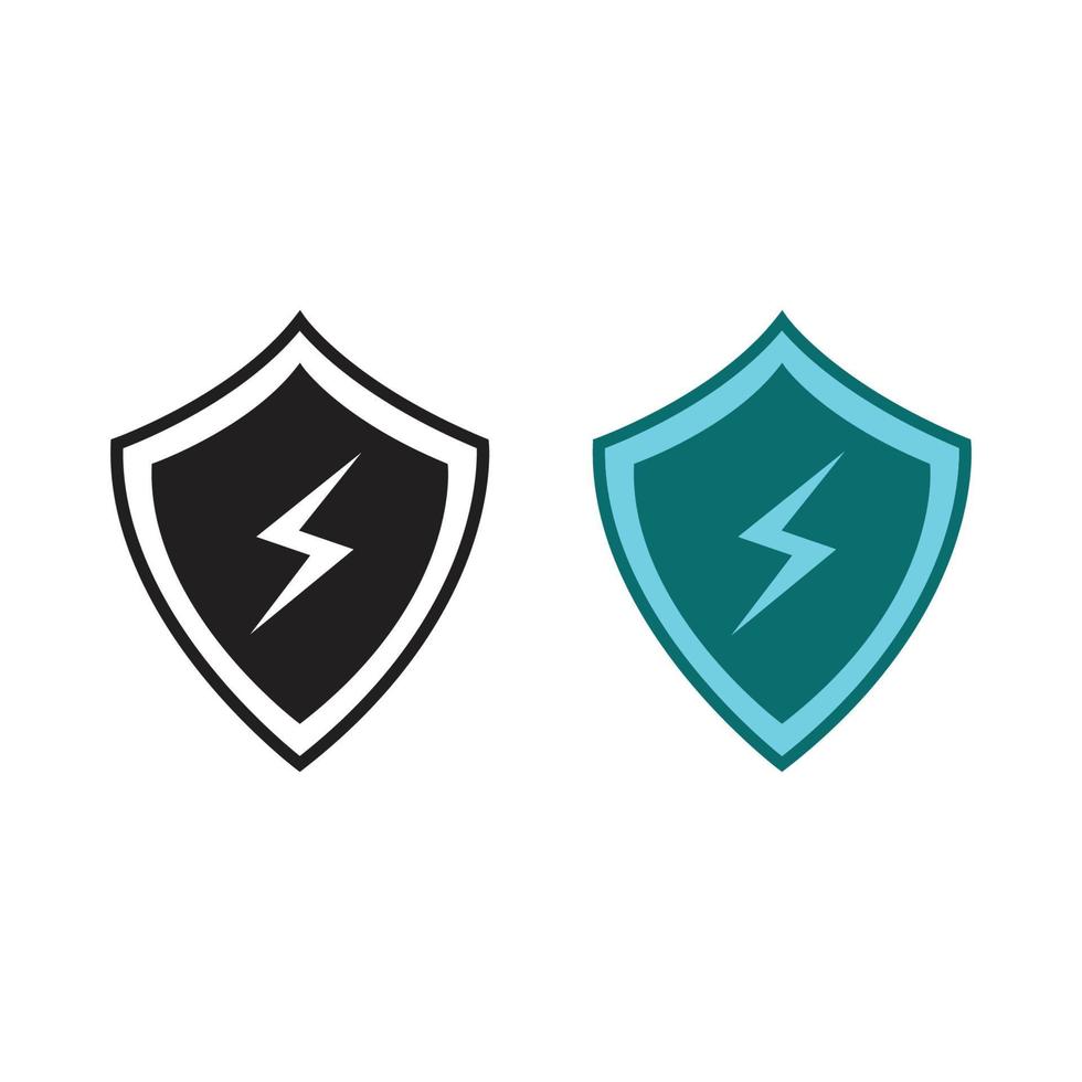 energy shield logo icon illustration colorful and outline vector