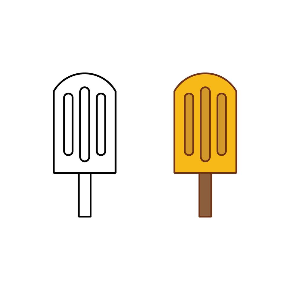 ice cream logo icon illustration colorful and outline vector