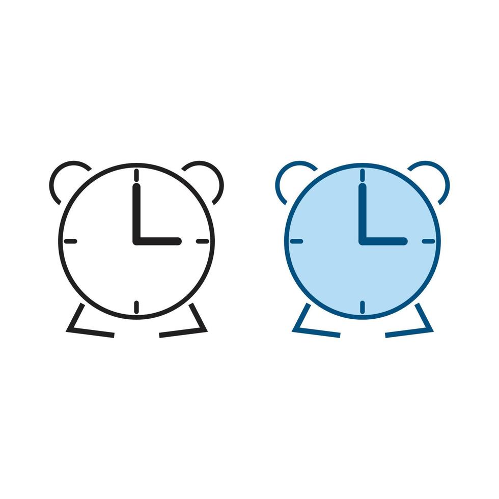 reloj logo icono ilustración vistoso y contorno vector