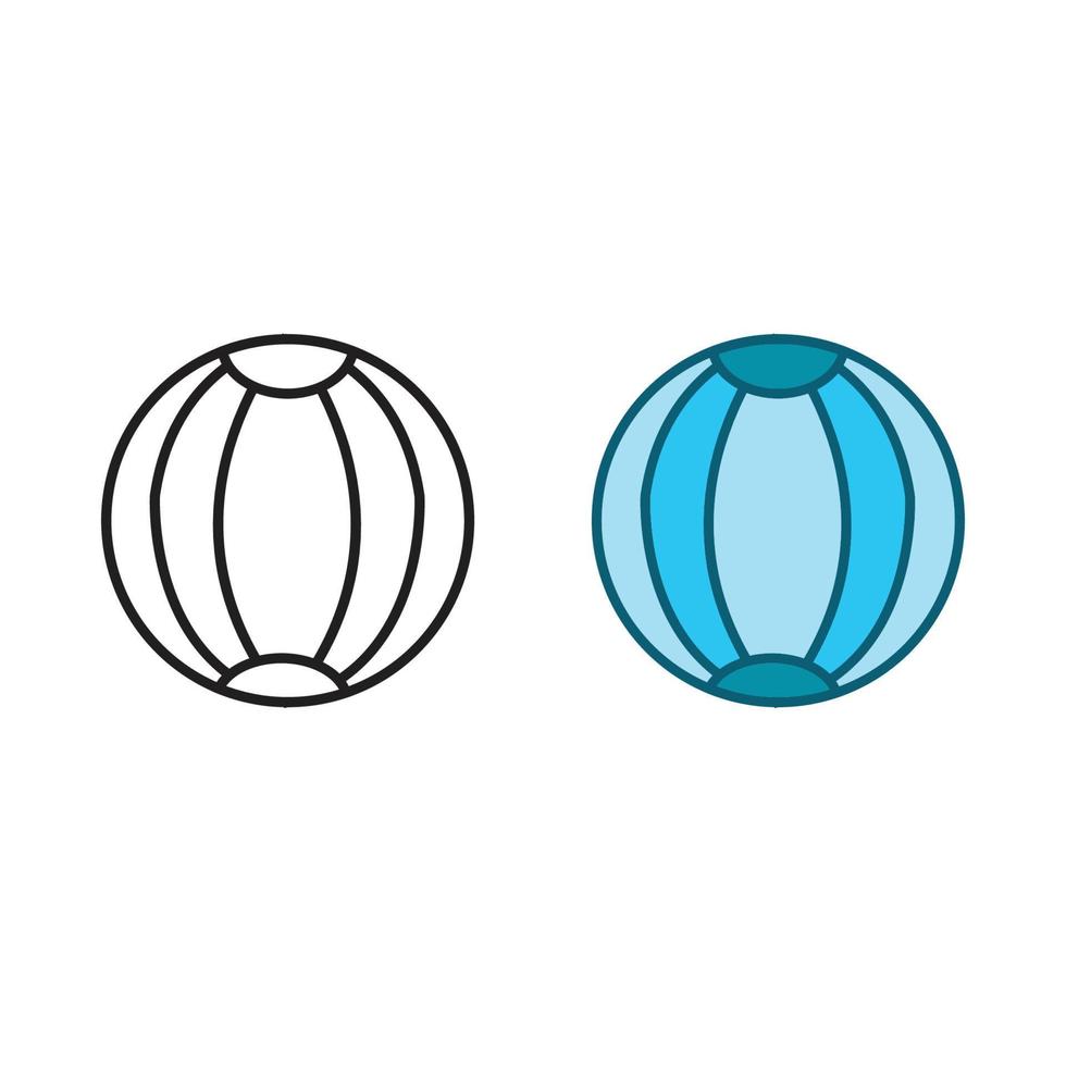 niños pelota logo icono ilustración vistoso y contorno vector