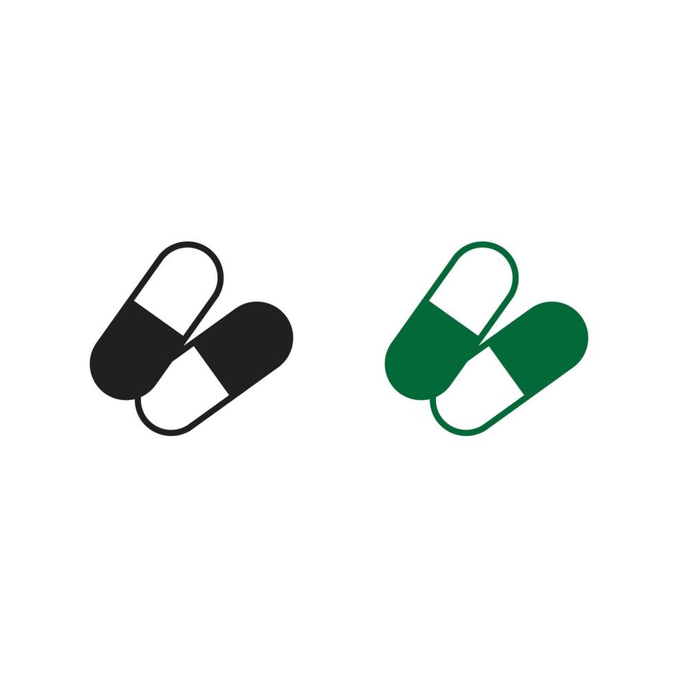 drugs tablet capsule logo icon illustration colorful and outline