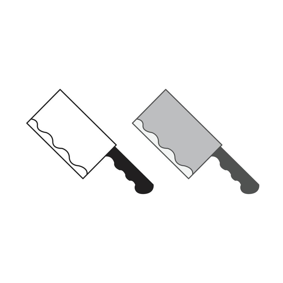 cuchillo logo icono ilustración vistoso y contorno vector