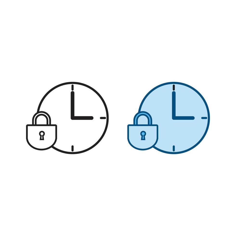 time lock logo icon illustration colorful and outline 21003459 Vector