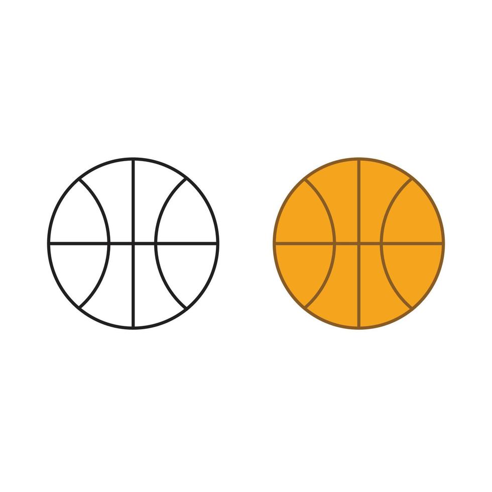 basket ball logo icon illustration colorful and outline vector