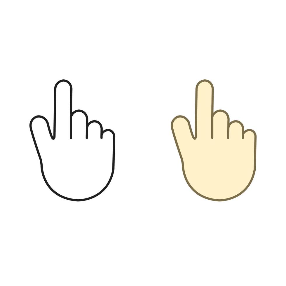 mano palma logo icono ilustración vistoso y contorno vector