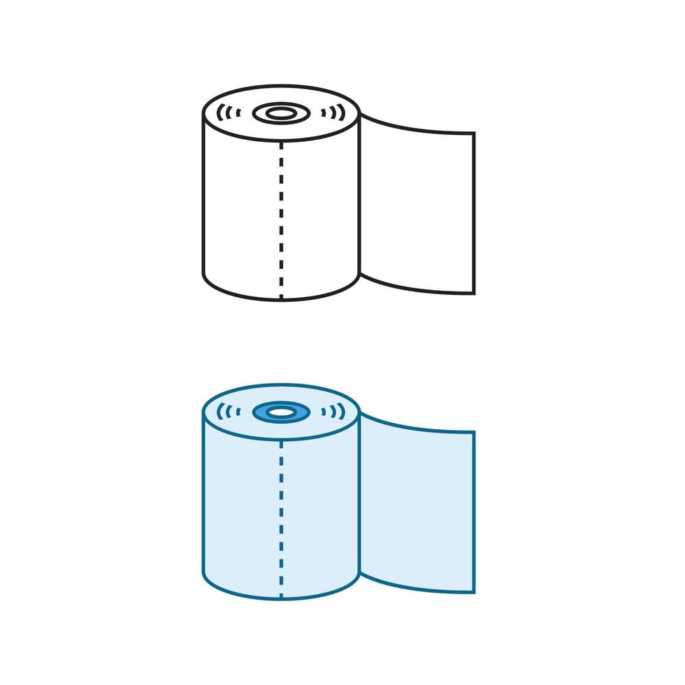 roll tissue logo icon illustration colorful and outline vector
