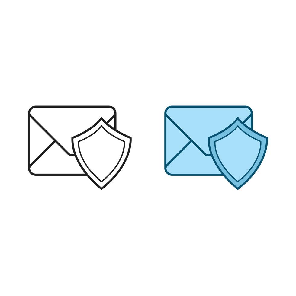 mail guard logo icon illustration colorful and outline vector
