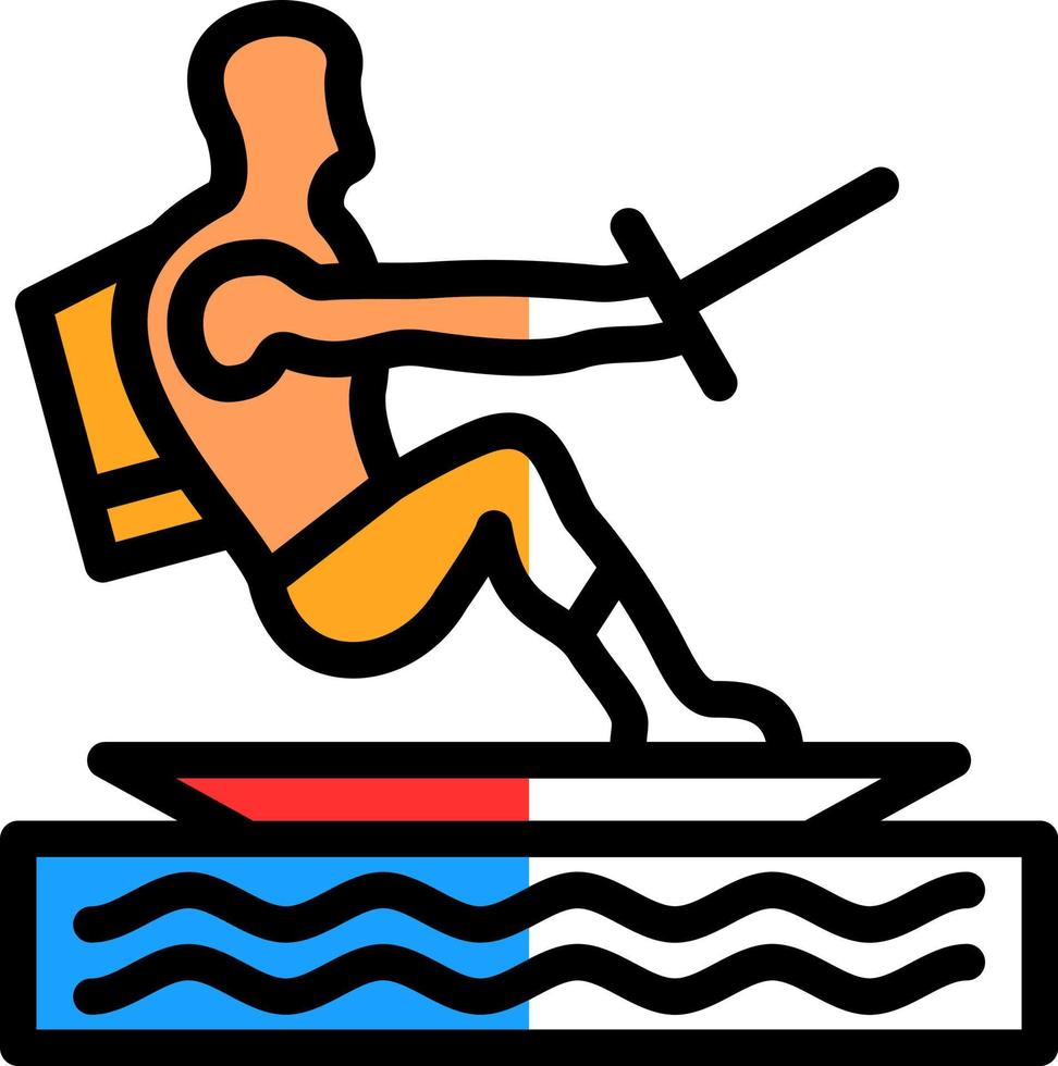 Water Skiing Vector Icon Design