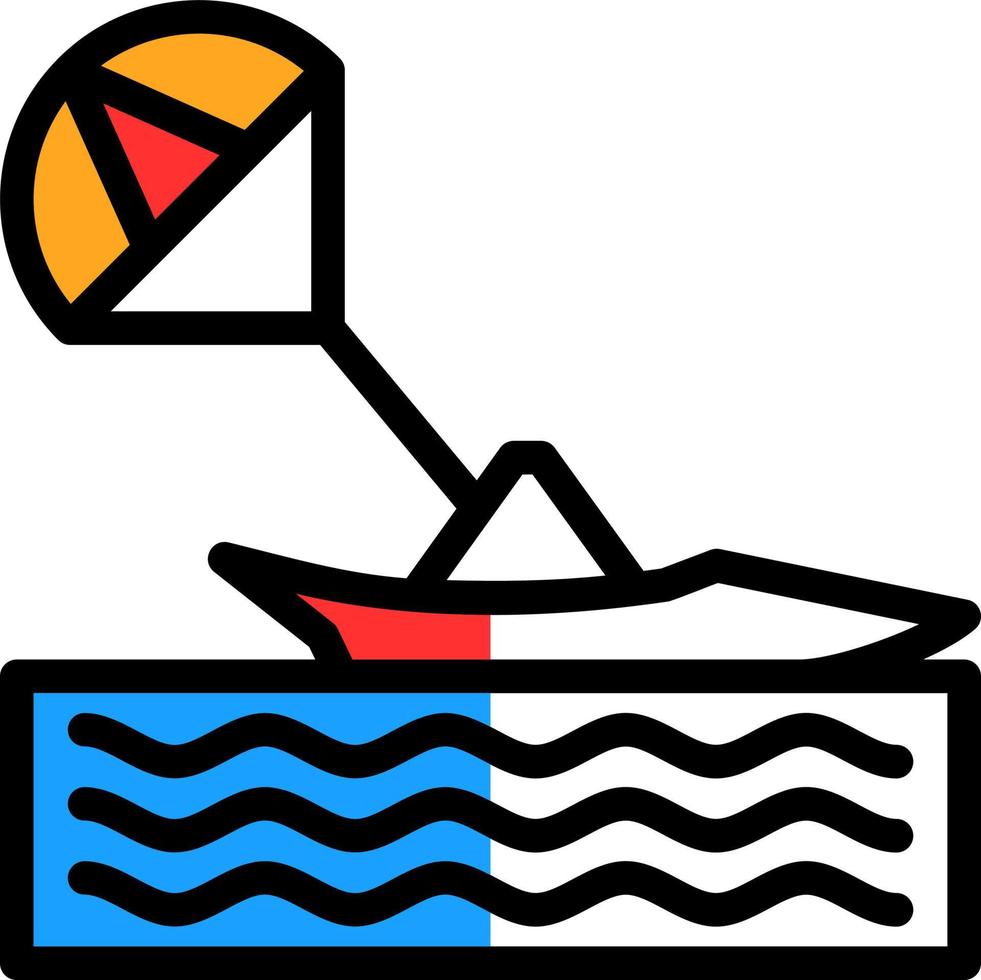 Parasailing Vector Icon Design