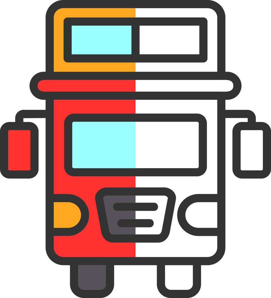 Double Decker Bus Vector Icon Design