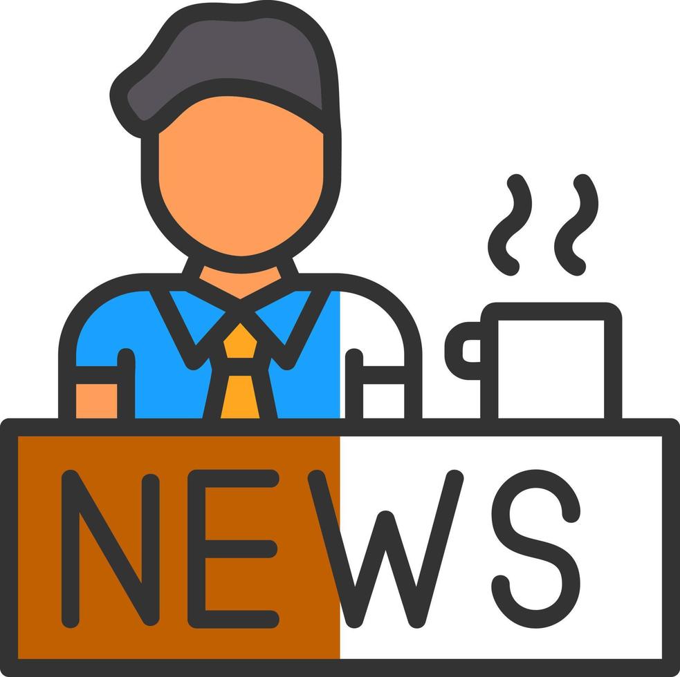 NewsCaster Vector Icon Design