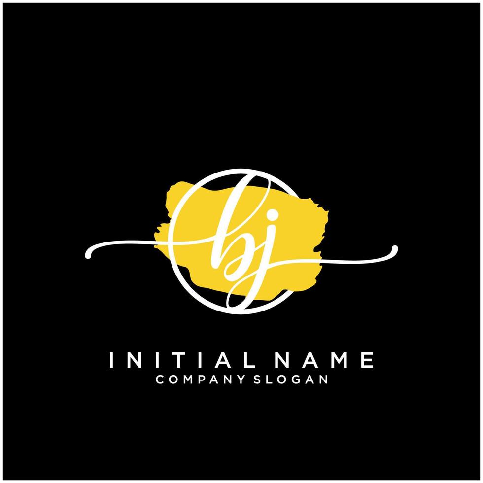 inicial bj femenino logo colecciones modelo. escritura logo de inicial firma, boda, moda, joyería, boutique, floral y botánico con creativo modelo para ninguna empresa o negocio. vector