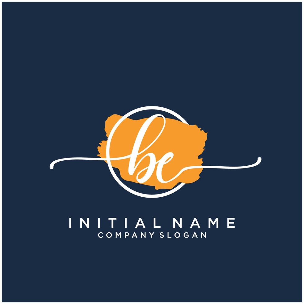 Initial BE feminine logo collections template. handwriting logo of initial signature, wedding, fashion, jewerly, boutique, floral and botanical with creative template for any company or business. vector