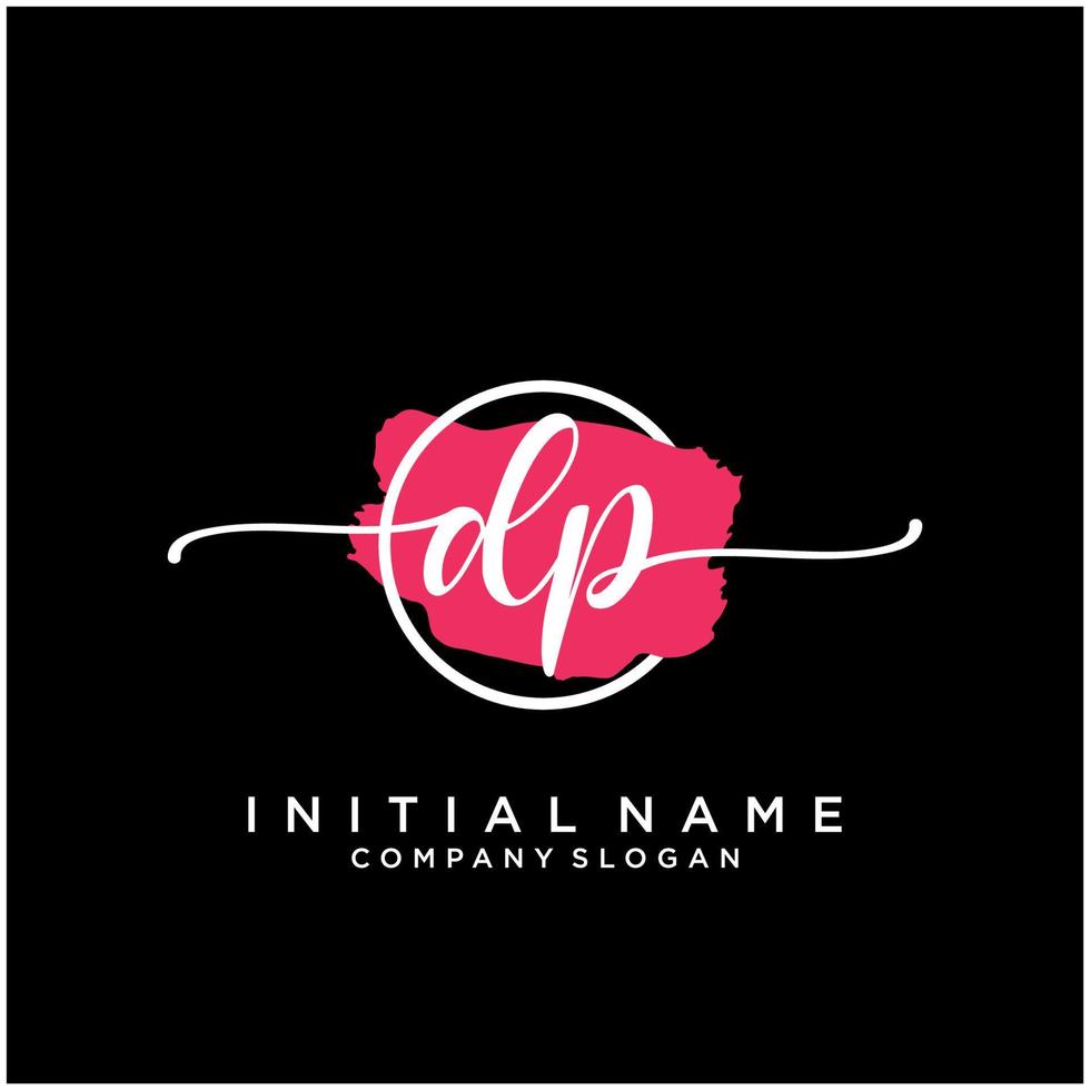 inicial dp femenino logo colecciones modelo. escritura logo de inicial firma, boda, moda, joyería, boutique, floral y botánico con creativo modelo para ninguna empresa o negocio. vector