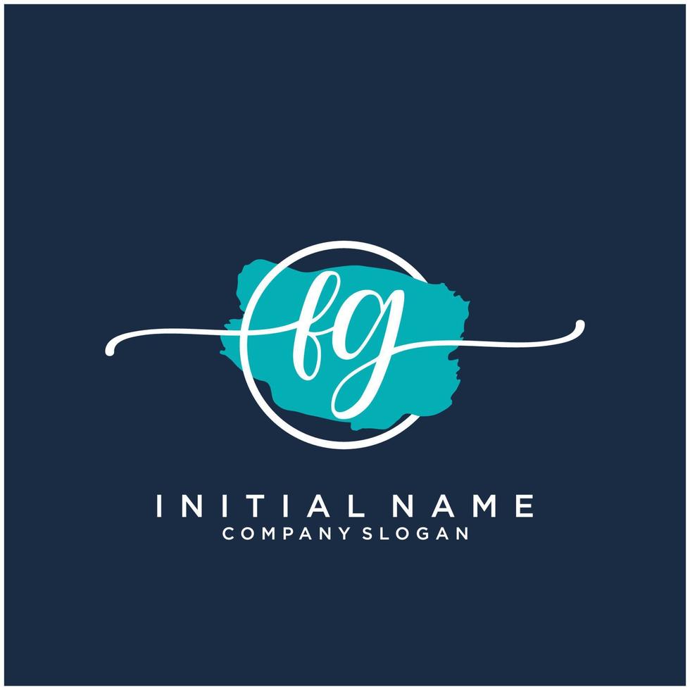 Initial FG feminine logo collections template. handwriting logo of initial signature, wedding, fashion, jewerly, boutique, floral and botanical with creative template for any company or business. vector